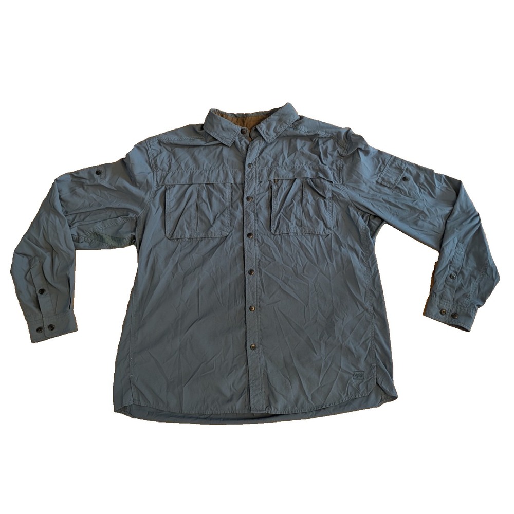 REI Co-Op Shirt Mens XL Blue Vented Long Sleeve Hiking Fishing Outdoors